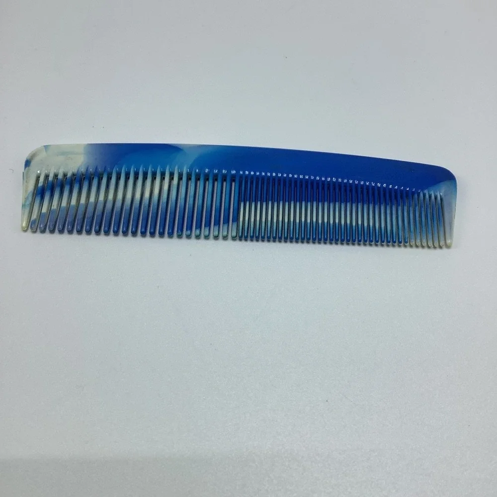 Vintage Blue White Marbled Comb 5